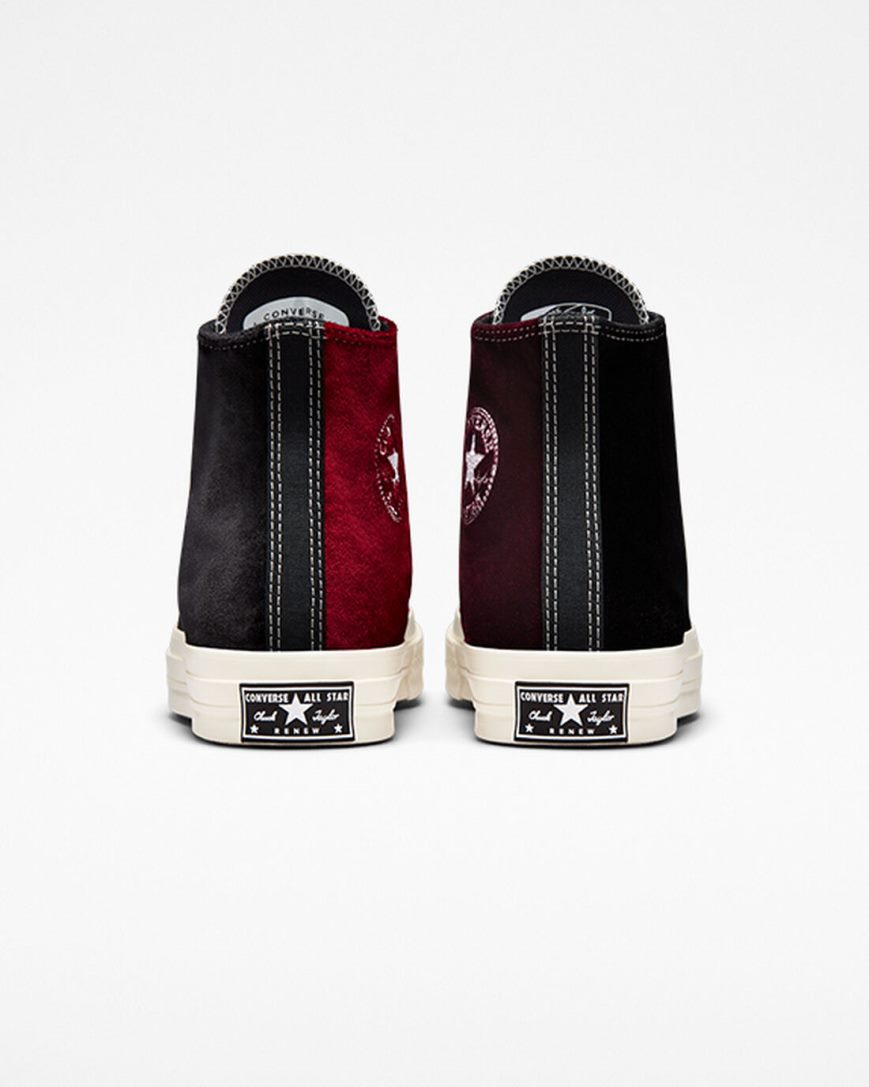 Men's Converse Chuck 70 Beyond Retro Velvet High Top Shoes Black / Red | AU 45693J